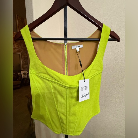 MIAOU Campbell Corset Top Neon Lime – NWT